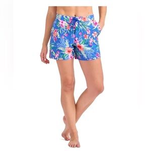 Tommy Bahama Blue-Pink Floral Board Swim Shorts